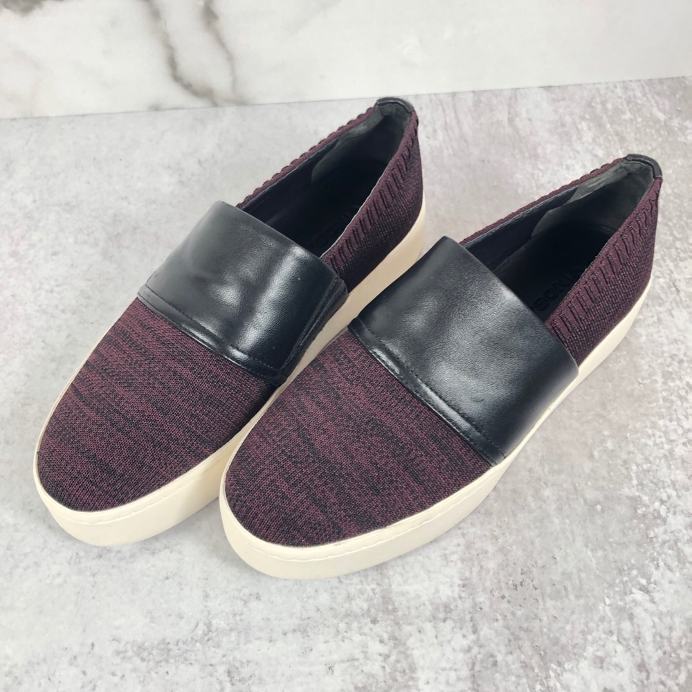 New Vince platform leather knit sneaker 6.5
